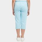 Girls Aqua Regular Fit Solid Capri, एक्वा, small