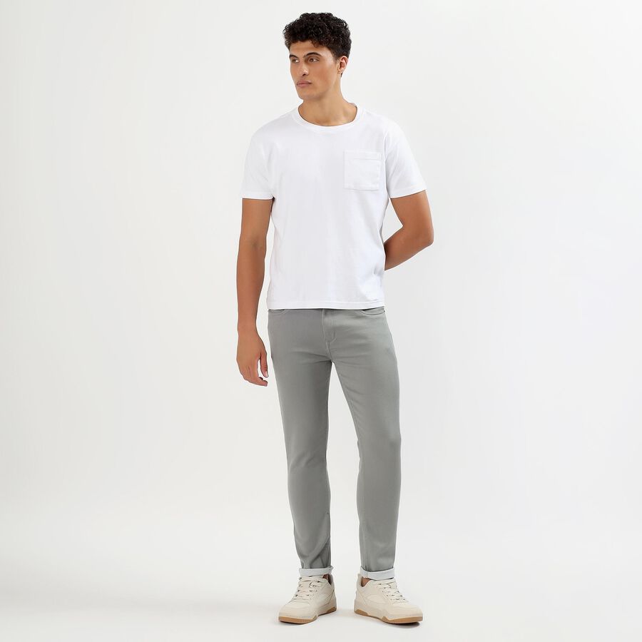 Men's Light Gray Slim Fit Jeans, हल्का हरा, large image number null