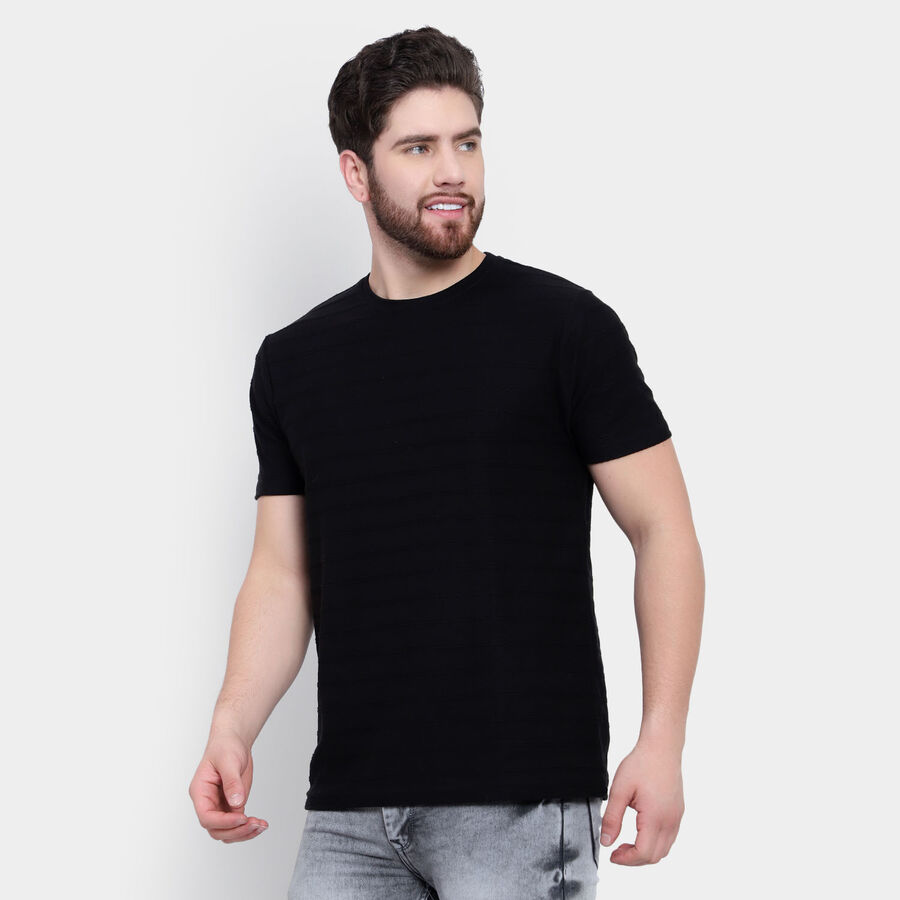 Round Neck T-Shirt, Black, large image number null