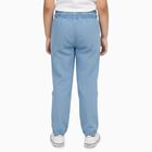 Girls' Light Blue Elastic Waist Bow Detail Jeans, Light Blue, small