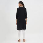 Women's Black Round Neck Solid Kurta, काला, small image number null