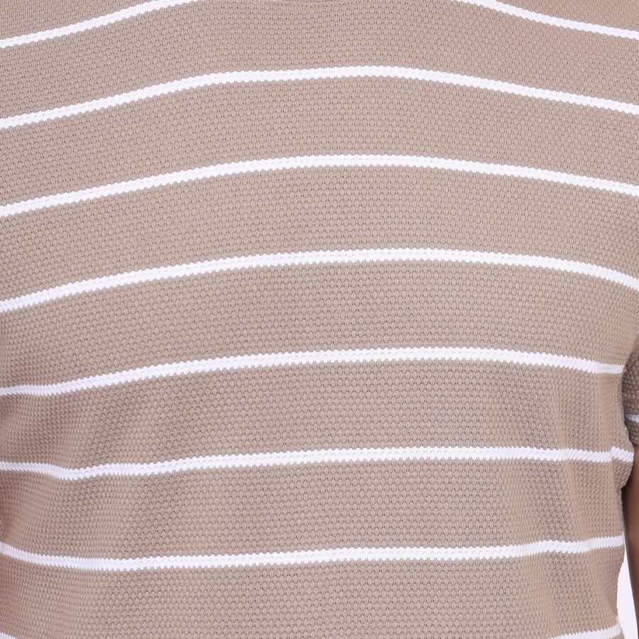 Men's Round Neck Half Sleeves T-Shirt, Beige, large image number null