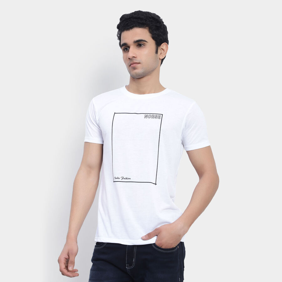 राउन्ड नेक टी-शर्ट, सफ़ेद, large image number null