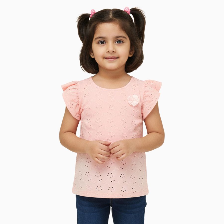 Girls' T-Shirt, हल्का गुलाबी, large image number null