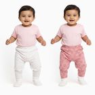 Infants' Pink and White Cotton Printed Pyjama Set, Light Pink, small image number null