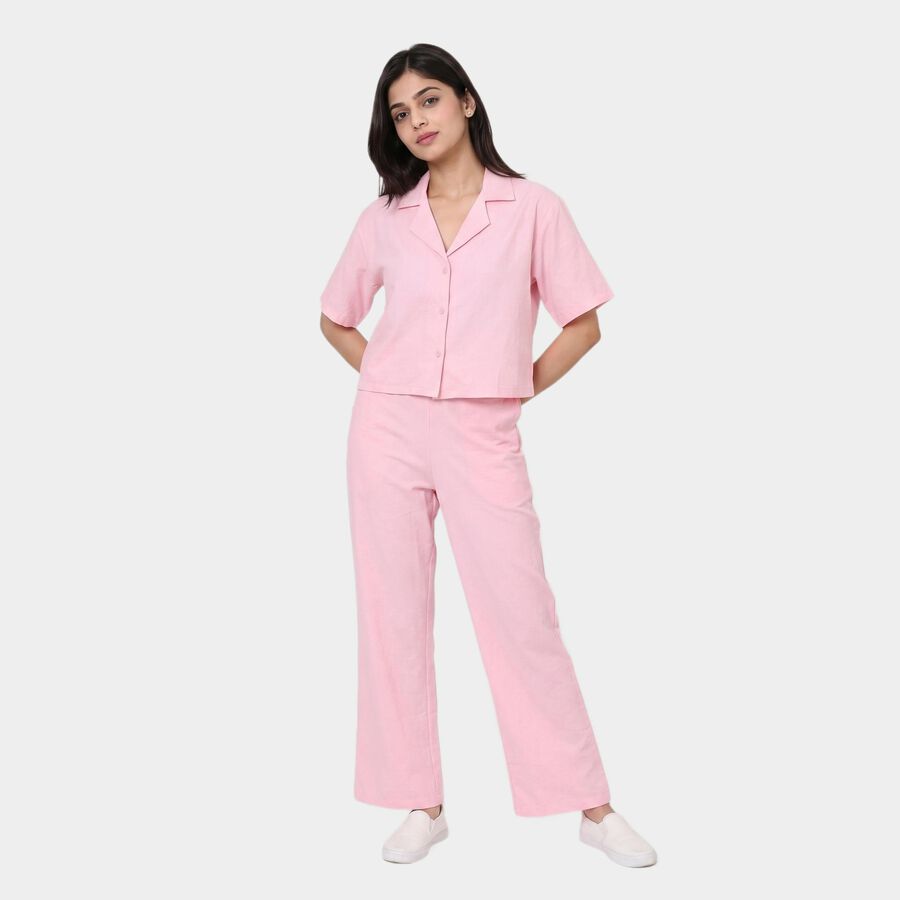 Women's Pink Solid Co-ord Set, Light Pink, large