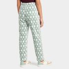Girls' Mint Green Heart Printed Elastic Waist Pyjama, Light Green, small