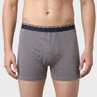 Men's Navy Blue Regular Fit Printed Trunks, नेवी ब्लू, small