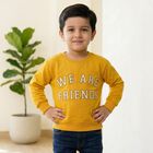 Boys' Yellow Crew Neck Pullover Sweatshirt, Yellow, small