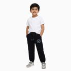 Boys' Cotton Regular Fit Trousers, Navy Blue, small
