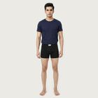 Men's Black Regular Fit Solid Trunks, काला, small