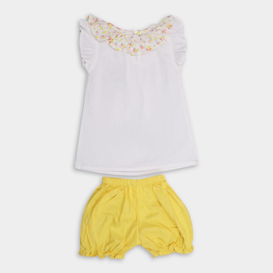 Infant Girls' 100% Cotton Short Set , पीला, large image number null