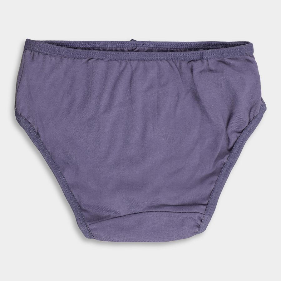 Girls' Light Pink and Soft Lavender Regular Fit Printed and Solid Panty, गहरा ग्रे, large