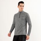 Men's Dark Grey Zip Neck Slim Fit Sweatshirt, Dark Grey, small image number null