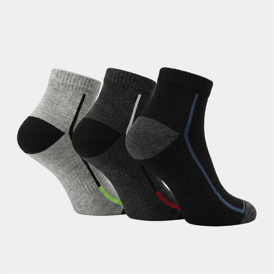 Men's Ankle Length Pack of 3 Socks ( Grey, Blue, Black ), मिश्रित हल्का ग्रे, large