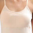 Women's Soft Beige Spaghetti Strap Padded Slip, Beige, small