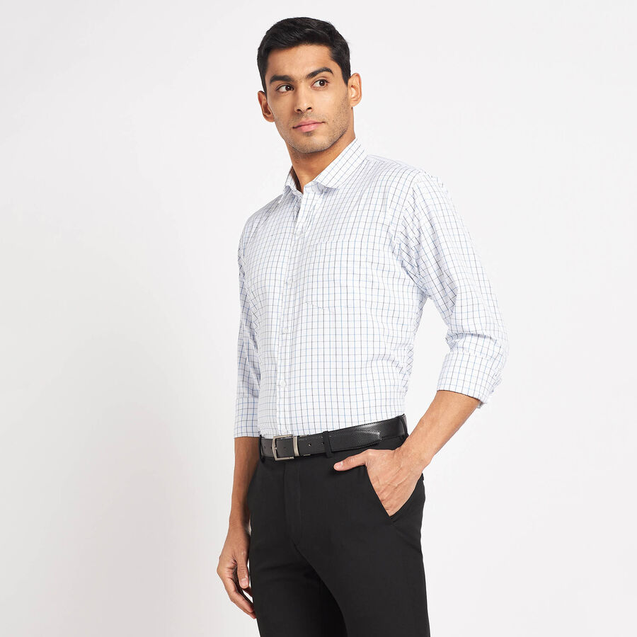 Checks Formal Shirt, White, large image number null