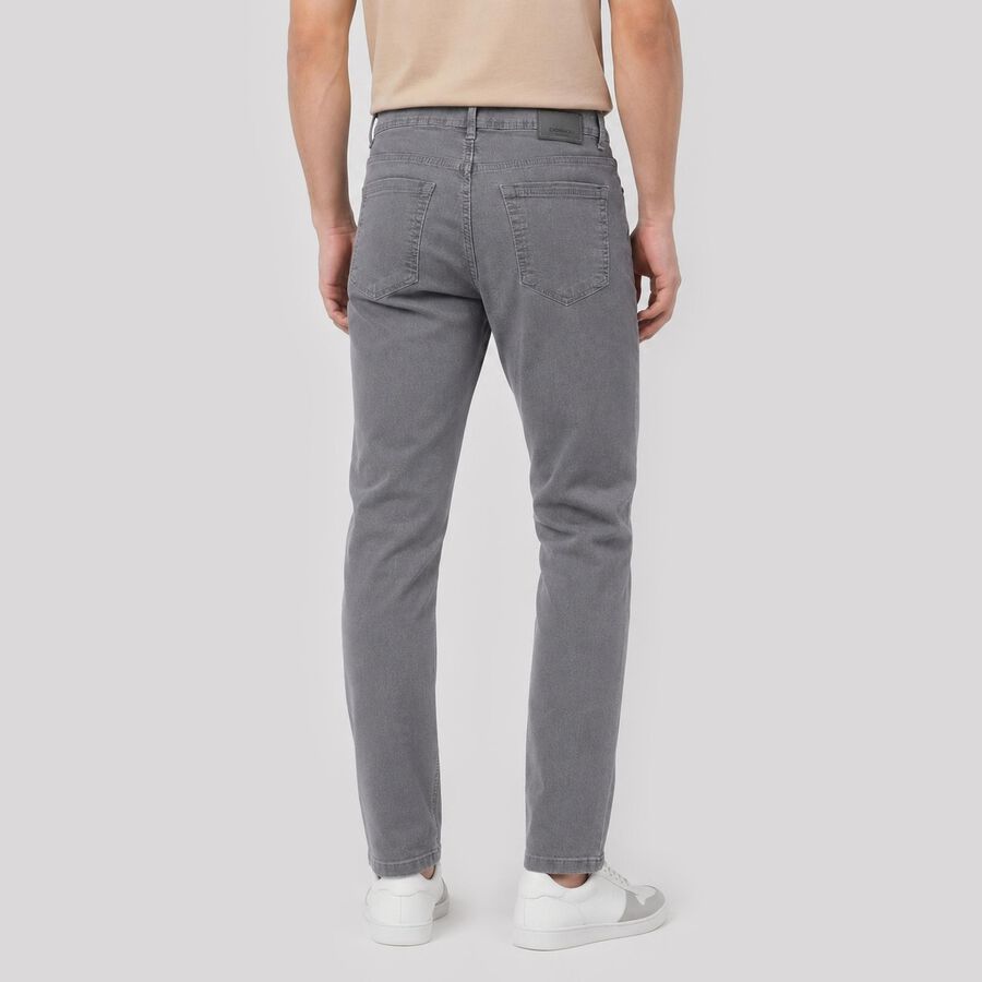 Men's Grey Slim Fit Solid Jeans, Light Grey, large