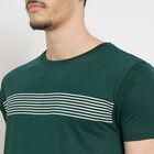 Men's Round Neck Half Sleeves T-Shirt , Dark Green, small