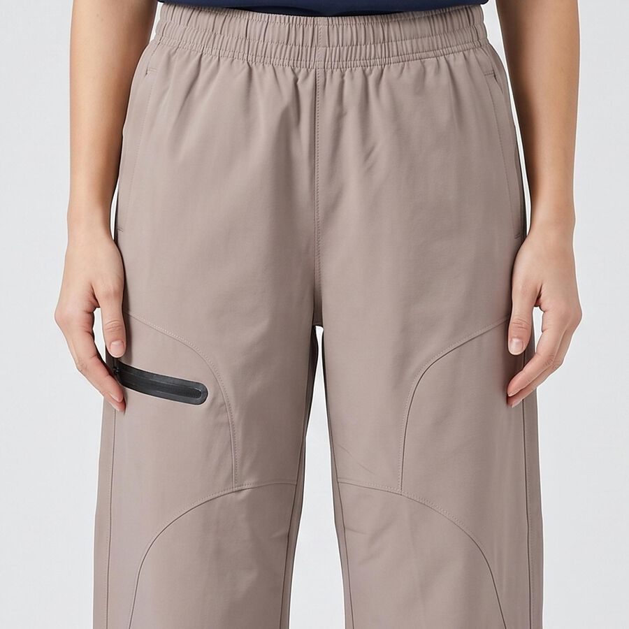 Women's Grey Straight Fit Zip Pocket Track Pants, Light Grey, large