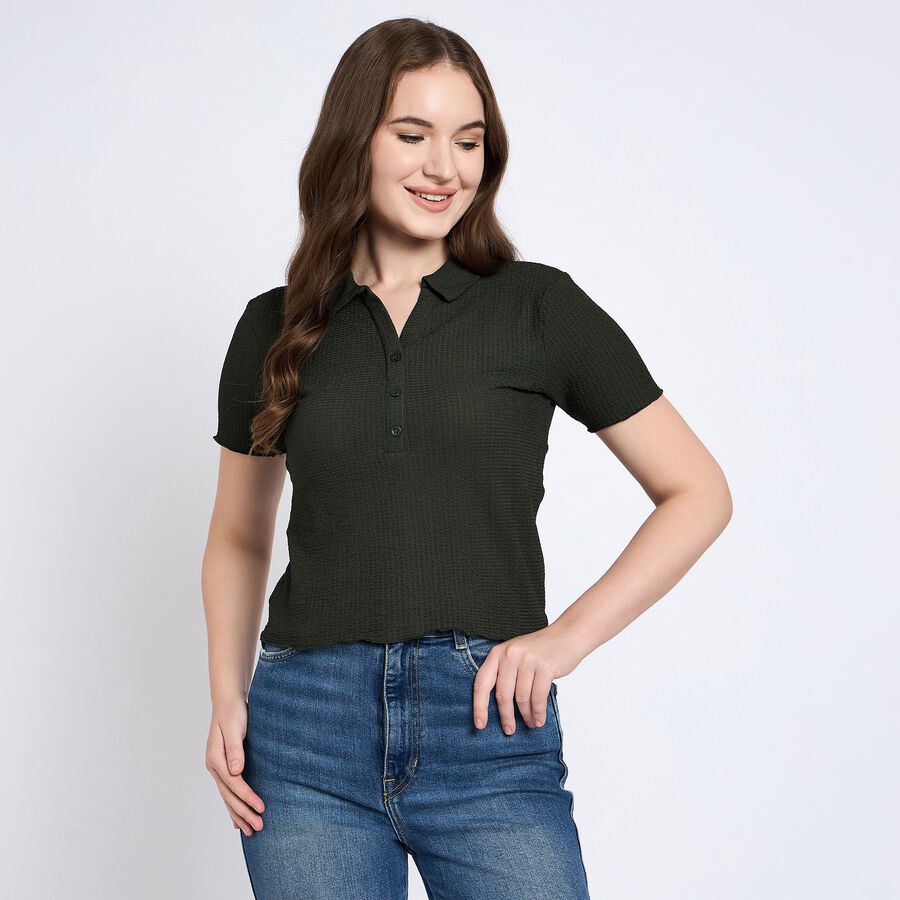Ladies' Polo T-Shirt, Dark Green, large image number null