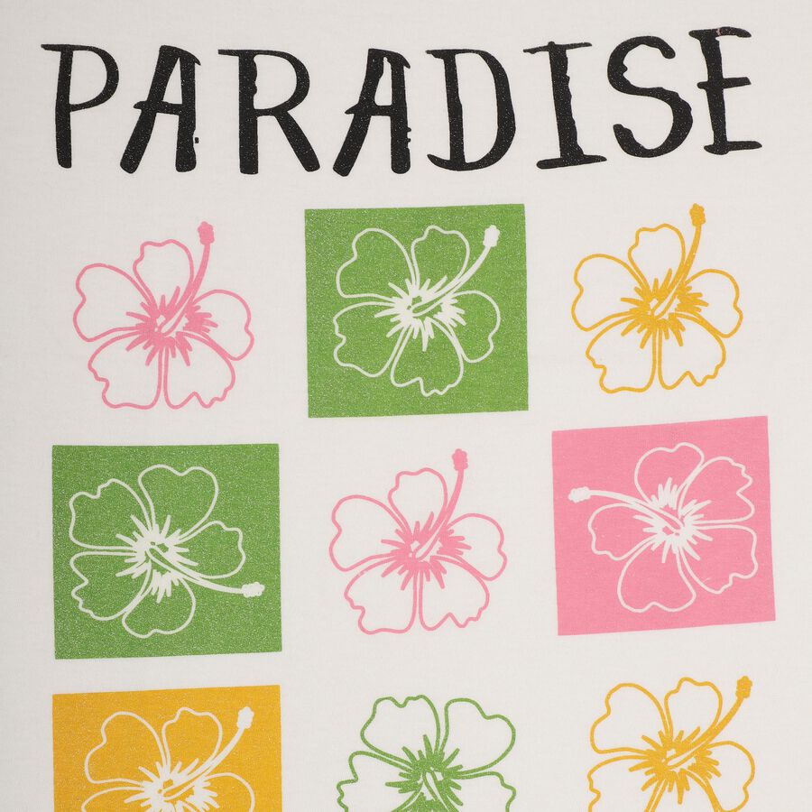 Girls' 100% Cotton T-Shirt, Off White, large image number null