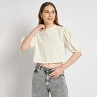 Ladies' 100% Cotton Shirt , White, small