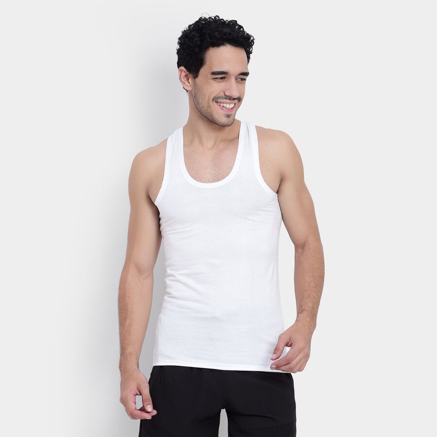 Cotton Vest, White, large