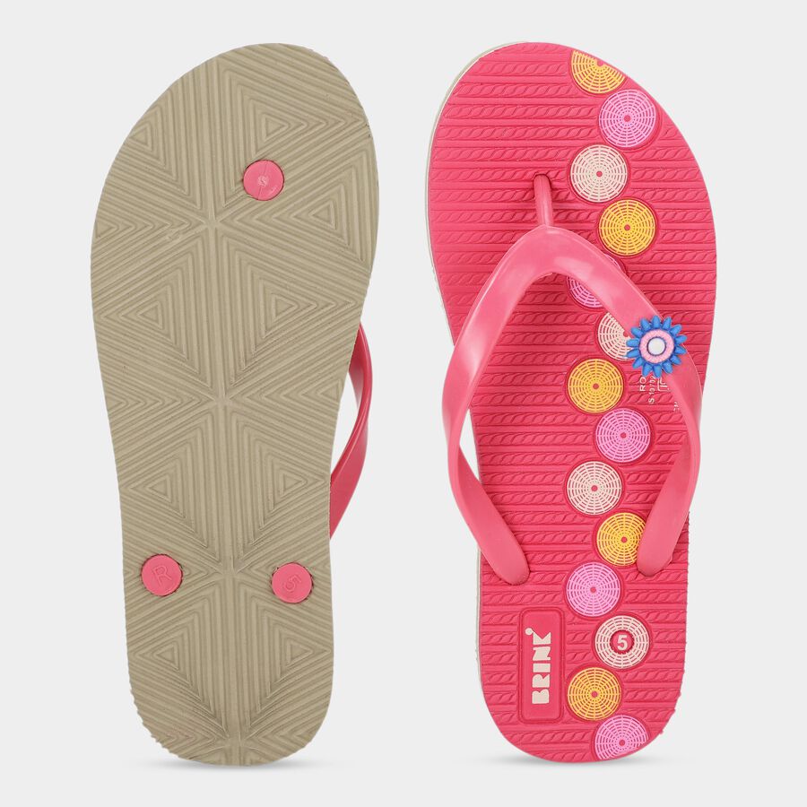 Women's Pink Flip-Flops Slippers, गुलाबी, large