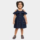 Girls' Frock, गहरा नीला, small