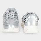 Boys Silver Lace-Up Sneakers, Silver, small