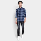 Cotton Checks Casual Shirt, Mid Blue, small image number null