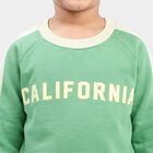 Boys' Dark Green Crew Neck Pullover Sweatshirt, Dark Green, small
