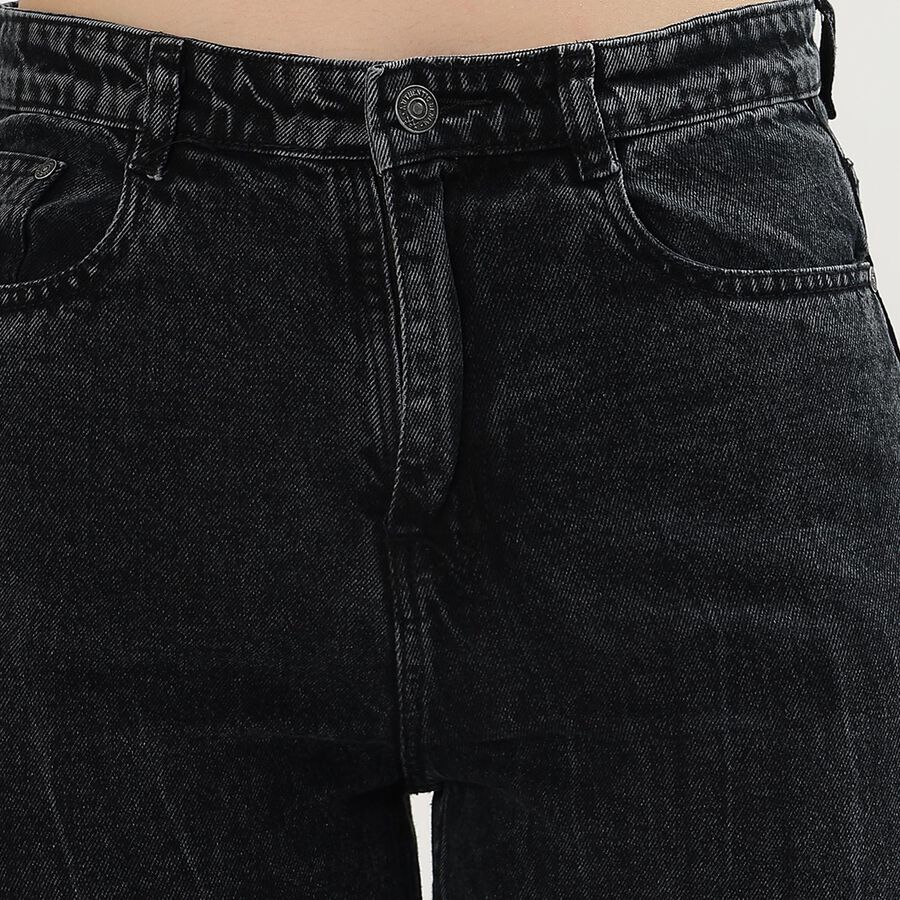 Ladies' 100% Cotton Jeans, Black, large image number null
