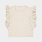 Girls' Off-White Round Neck Casual T-Shirt, Off White, small image number null