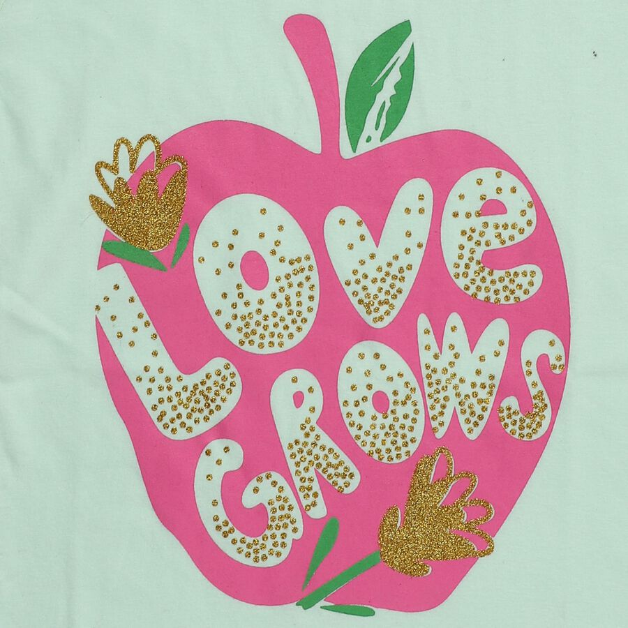 Girls' T-Shirt, हल्का हरा, large