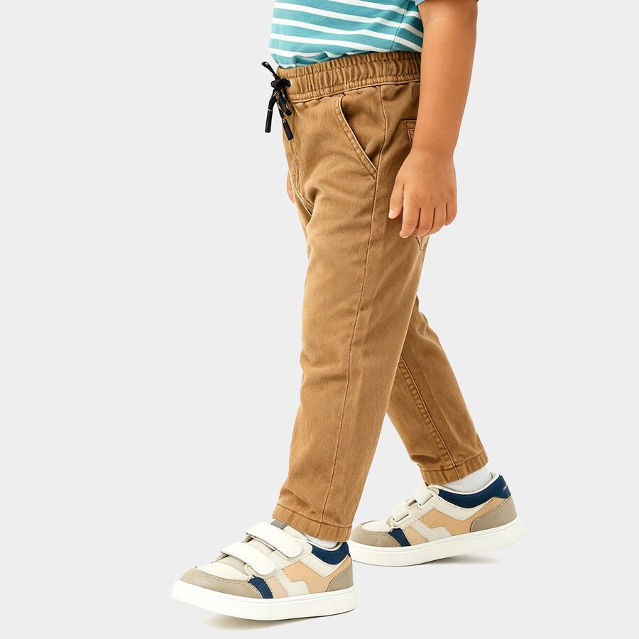 Boys' Beige Regular Fit Elasticated Waist Jeans, Beige, large