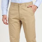 Men's Beige Slim Fit Chino Trousers, Beige, small