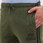 Men's Olive Green Slim Fit Side-Striped Track Pants, ओलिव, small image number null