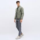 Men's Light Sage Green Mandarin Collar Quilted Jacket, हल्का हरा, small image number null