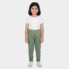 Girls' Green Straight Fit Heart Printed Pyjama, हल्का हरा, small