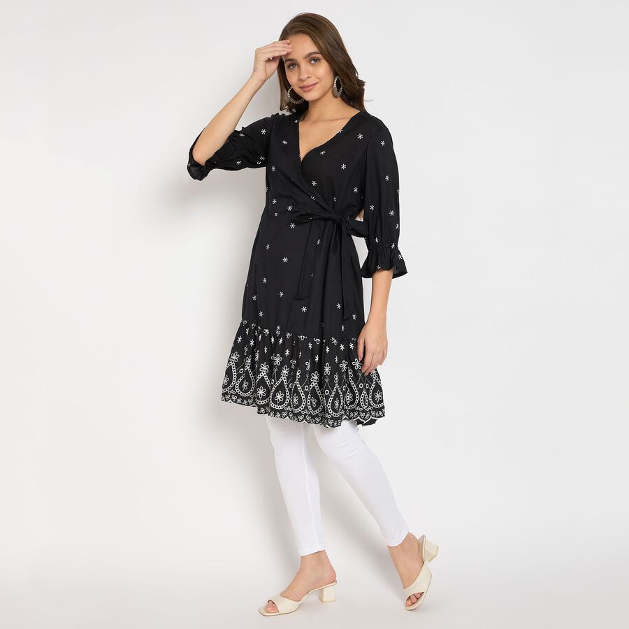Ladies' Kurta, काला, large