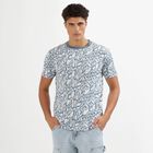 Men's Light Blue Round Neck Printed T-Shirt, Light Blue, small image number null