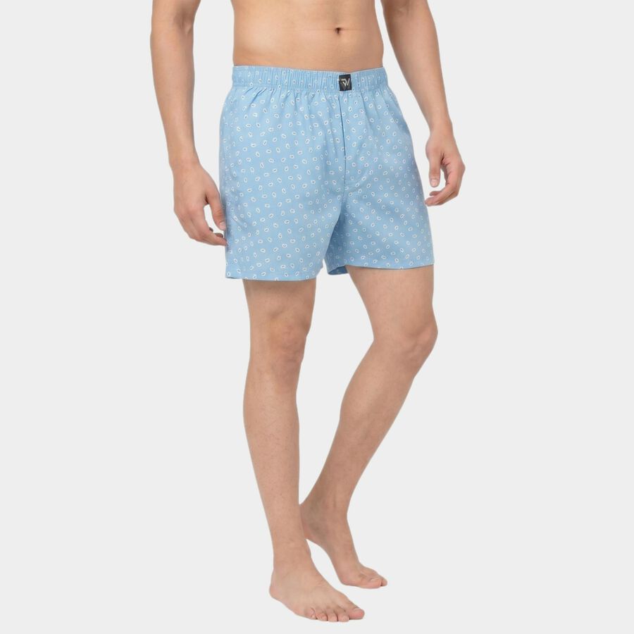 Men's Light Blue Classic Fit Printed Boxers, Light Blue, large
