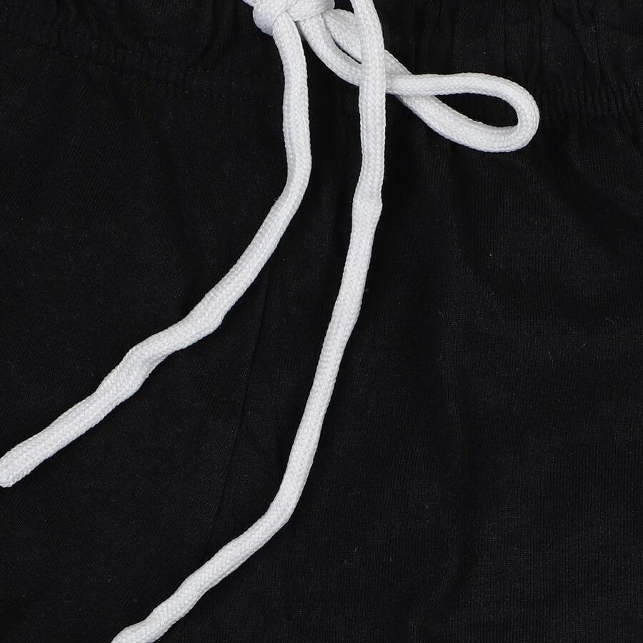 Boys' Black Regular Fit Drawstring Bermuda Shorts, Black, large