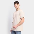 Men's Round Neck Half Sleeves T-Shirt , Beige, small image number null