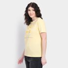 Ladies' 100% Cotton Round Neck T-Shirt , पीला, small