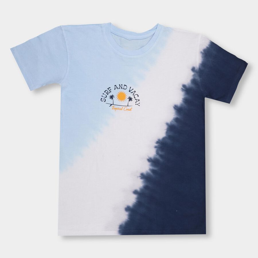 Boys' 100% Cotton Half Sleeves T-Shirt, Light Blue, large image number null