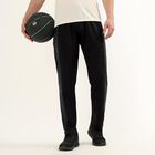 Men's Jet Black Slim Fit Side-Panelled Track Pants, काला, small