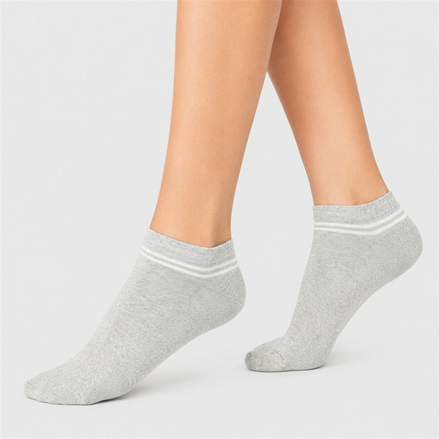 Women's Assorted Regular Fit Striped Pack of 3 Socks, Assorted, large